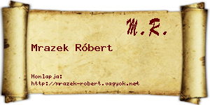 Mrazek Róbert névjegykártya