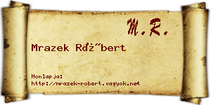 Mrazek Róbert névjegykártya